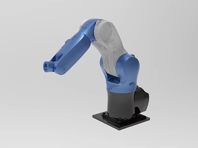Industrial Robotic Arm With Blue And White Design For Manufacturing Automation 3d model