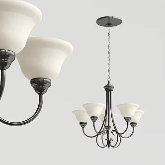 American chandelier multi-head chandelier 3d model