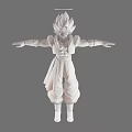 Game Movie Character With Blonde Hair Orange Top White Pants Blue Sash Arms Outstretched Yellow