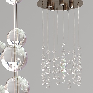 Modern crystal chandelier 3d model