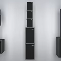 Black Modern Speaker Systems Featuring Tower Design And Multiple Units 3d model
