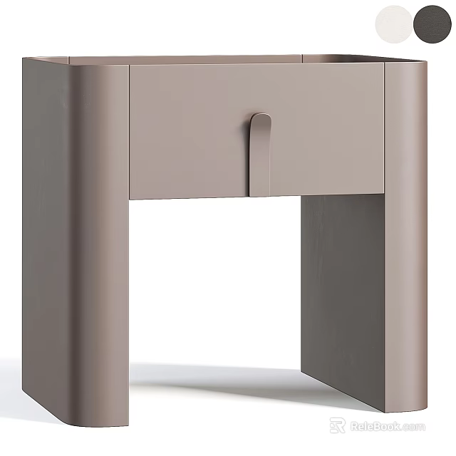 Modern Minimalist Gray Desk Design With Single Drawer And Sleek Structure 3d model