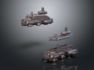 Detailed Sci Fi Spaceship Models With Mechanical Structures And Various Designs 3d model