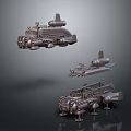 Detailed Sci Fi Spaceship Models With Mechanical Structures And Various Designs 3d model