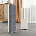 Daily Household Cleaning Mop With Gray Fluffy Pad And White Handle For Indoor Floor
