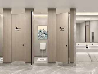 Modern Simple Public Toilet Modern Public Toilet Squat Toilet 3d model