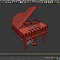 Elegant Wooden Piano With Open Lid Internal Structure And Pedals
