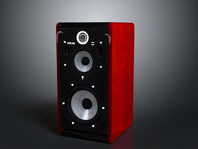 Polk Red Electronic Speaker With Multiple Loudspeakers And Audio Device Design 3d model