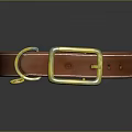 Brown Leather Fashion Apparel Accessory With Gold Metal Buckle Smooth Surface And Stylish Design