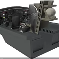 3D Model Flight Simulator Cockpit With Controls Instruments And Ladder Structure 3d model