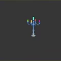 Elegant Golden Candelabra With Five White Candles Classic Design Home Decor