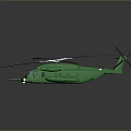 Green Helicopter Model With Rotors And Shiny Sleek Fuselage Design