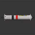 Medical Syringes With Red Cross Labels And Metal Needles On Black Surface