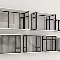 Multiple Modern Bay Window Designs With Black Frames And Large Glass Panels