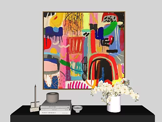 Modern dopamine color children's decorative painting 3d model