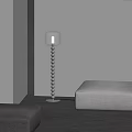 Modern Floor Lamp With Transparent Square Lampshade And Ball Shaped Pole For Warm Ambiance