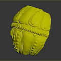 Orange Textured Turtle Shell Sculpture with Intricate Patterns On Dark Background