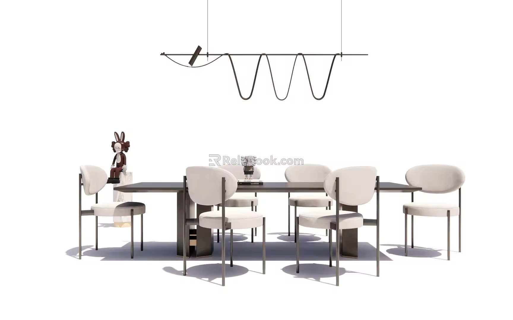 Modern Dining Table and Chair Combination Dining Table and Chair 3d model
