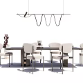 Modern Dining Table and Chair Combination Dining Table and Chair 3d model