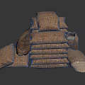 Practical Burlap Storage Bags for Household Use with Stacked Design and Textured Fabric