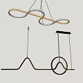 Modern Curved LED Chandelier With Circular Design For Home Interior Lighting