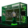 Soccer Field Display Model With Trophy And Player Position Layout On Green Base