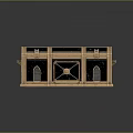 Commercial Equipment Golden Frame Glass Top Storage Cabinet With Decorative Lock