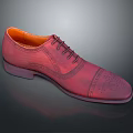 Shiny Red Lace Up Brogue Leather Shoes With Classic Design And Smooth Sole