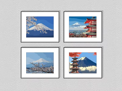 Modern Landscape Painting Children's Room Decoration Hanging Painting 3d model