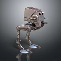 Mechanical Sci Fi Robot Character With Four Metal Legs And Industrial 3D Design
