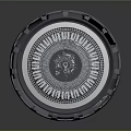 Modern Circular Bluetooth Speaker With Blue LED Lights Mesh Surface And Bottom Control Buttons