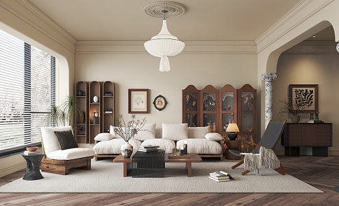 Middle Style Living Room 3d model