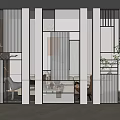 Modern partition glass screen partition combination 3d model