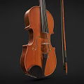 Classic Musical Instrument Violin With Handcrafted Bow And Smooth Wooden Finish