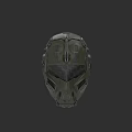Green Tactical Helmet With Protective Geometric Design And Ventilation Holes