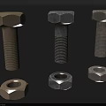 Essential Hardware Tools Featuring Hex Bolts And Hex Nuts For Industrial Applications 3d model