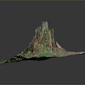 Natural Scenic Landscape With Tree Stump And Green Moss Texture Details