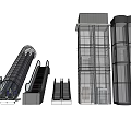 Modern Elevator Systems Featuring Escalators Glass Enclosed Shafts And Commercial Models 3d model