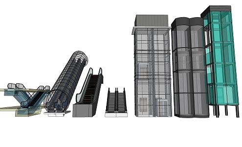 Modern Elevator Escalator Lift 3d model