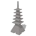 New Chinese Style Stone Lamp Landscape Floor Lamp 3d model