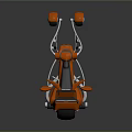 Futuristic Orange Three Wheeled Motorcycle With Black Windshield Silver Frame And Wheels