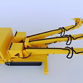 Yellow Crawler Functional Vehicle With Extended Mechanical Arms For Engineering Tasks 3d model