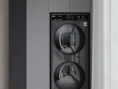 LG Modern Built in Double Front Load Drum Washing Machine With Sleek Design 3d model