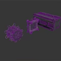 Industrial Mechanical Components 3D Models With Spiked Sphere Frame And Rectangular Box