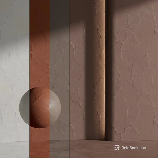 Spherical Component Set Against White And Brown Textured Walls Modern Interior Design 3d model