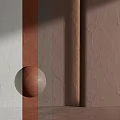 Spherical Component Set Against White And Brown Textured Walls Modern Interior Design 3d model