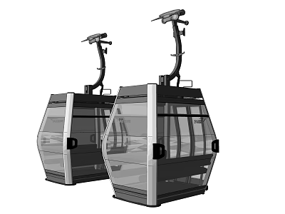 Modern Cable Car Amusement Facilities 3d model