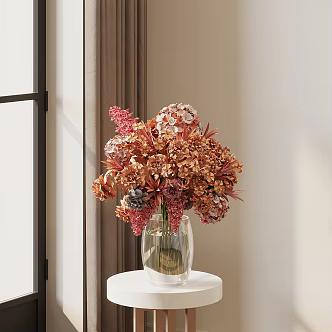 potted plant potted plant ornaments bouquet ornaments rose hydrangea 3d model