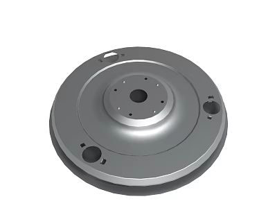Industrial Metal Disc Component With Central Holes And Edge Mounting Features 3d model