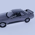 Gray Modern Two Door Sports Car With Sleek Body Lines And Silver Wheels